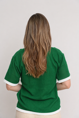 BLUSA DO BRASIL VERDE COM BRANCO TRICOT ESSENZA