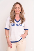 BLUSA DO BRASIL BRANCA COM AZUL TRICOT ESSENZA